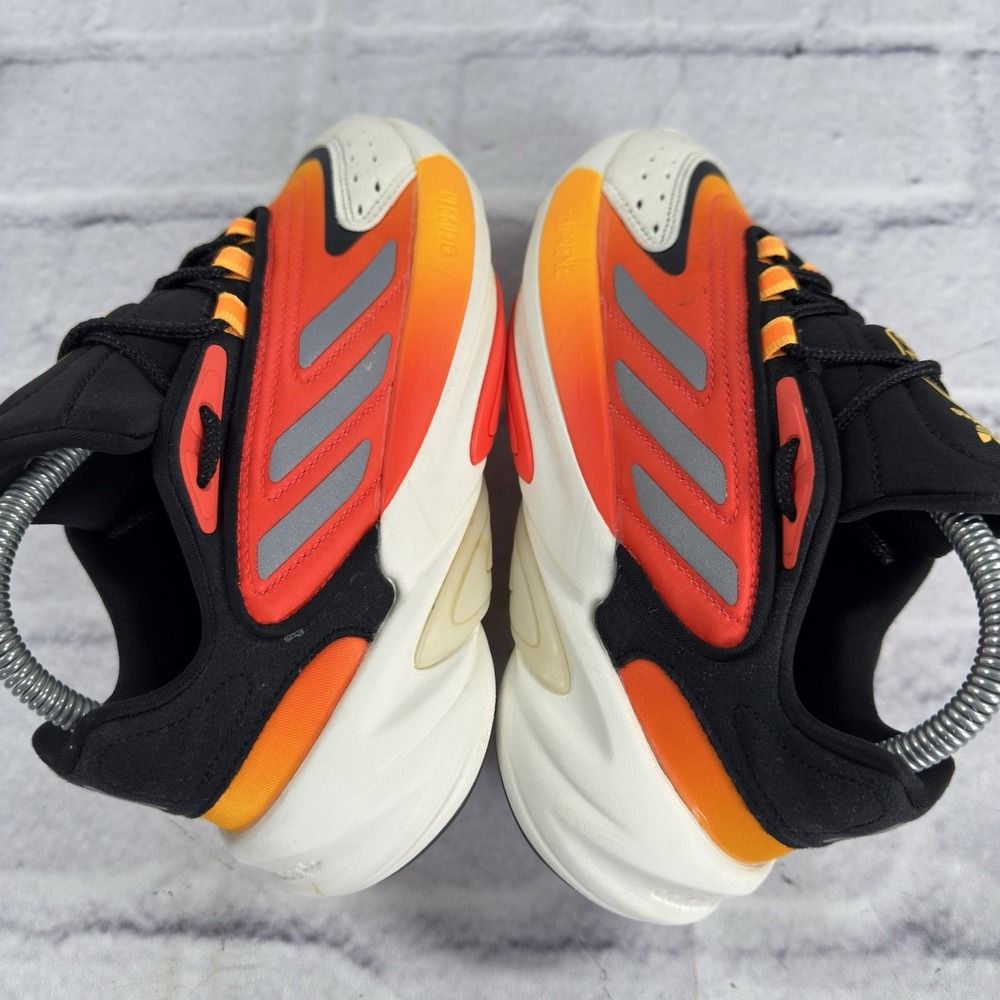 Adidas Originals Ozelia Boys Size 4.5 Sneakers Orange Black Matte Silver‎ H04720 - Picture 7 of 11